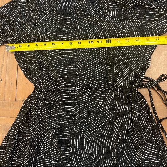 Madewell Tie Waist Midi Dress Black Dot Small Fit Flare Button Front Academia - Picture 10 of 10